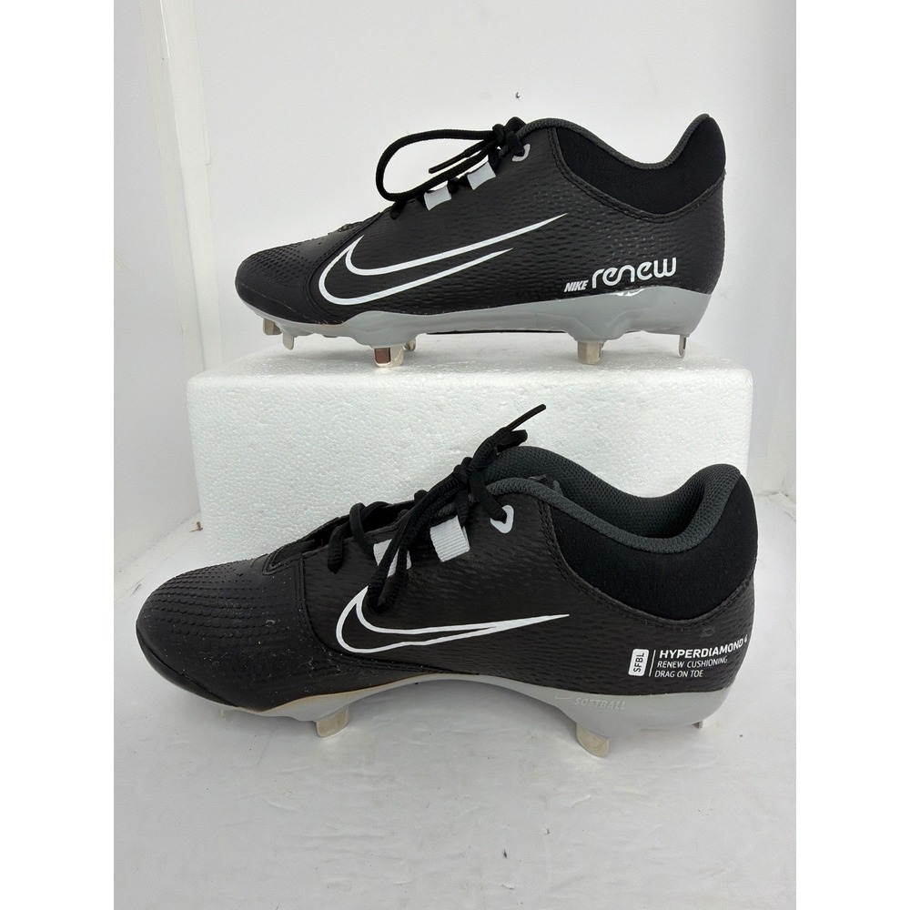 NWOT Nike Hyperdiamond 4 Pro Softball Cleats Black White CZ5920-010 Womens 8 - Picture 2 of 9